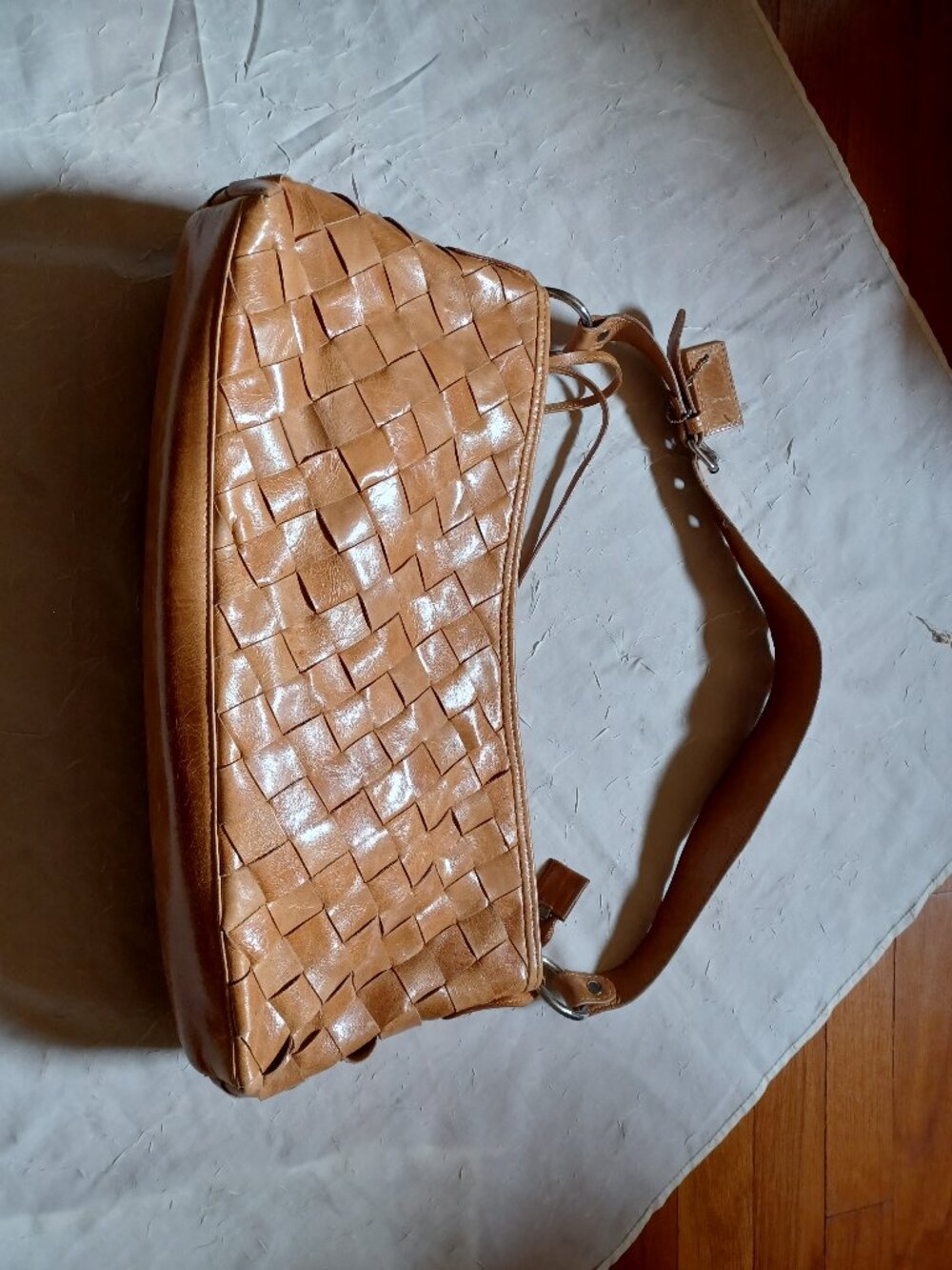 Latico Carmel Woven leather purse